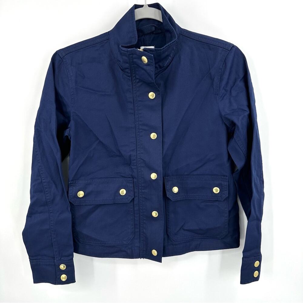 J. Crew Petite Coated Twill Field Utility Jacket Size PXS